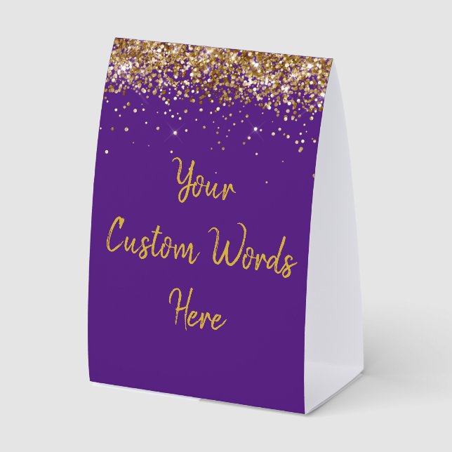 Custom Birthday Party Personalised Purple and Gold (Front)
