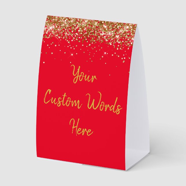 Custom Birthday Party Personalised Red and Gold (Front)