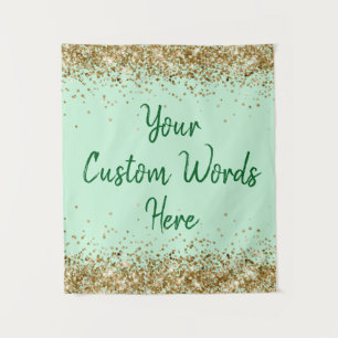 Custom Birthday Party Photo Booth Prop Mint Green Tapestry