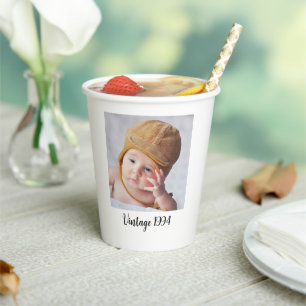 Custom birthday party photo gifts party decoration paper cups