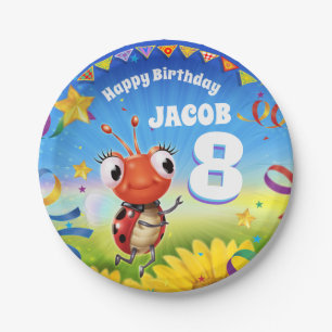 Custom Birthday Party plate boy 8yrs old