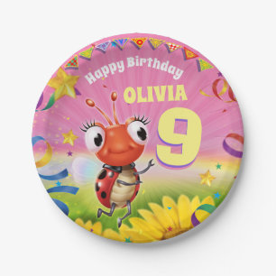 Custom Birthday Party plate girl 9yrs old