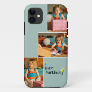 Custom Birthday Photo Collage iPhone Case
