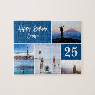 Custom Birthday Photo Collage Jigsaw Puzzle