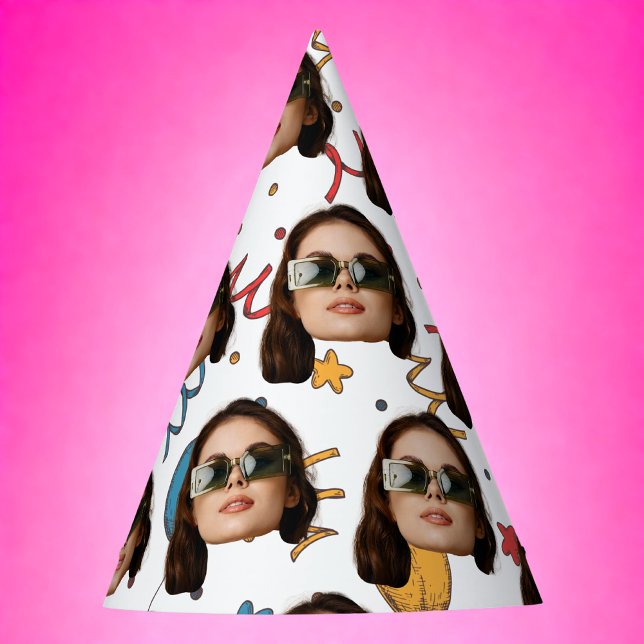 Custom Birthday, Photo, Face, Pattern, Party Decor Party Hat (Creator Uploaded)