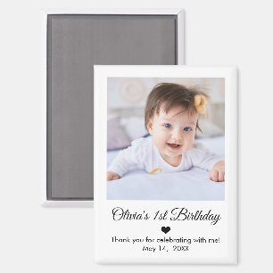 Custom Birthday Photo First Birthday Party Favour Magnet