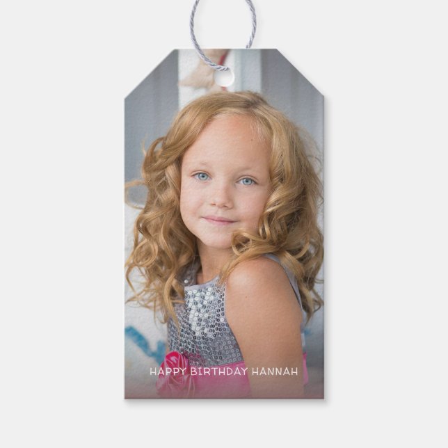 Custom Birthday Photo Gift Tags (Front)
