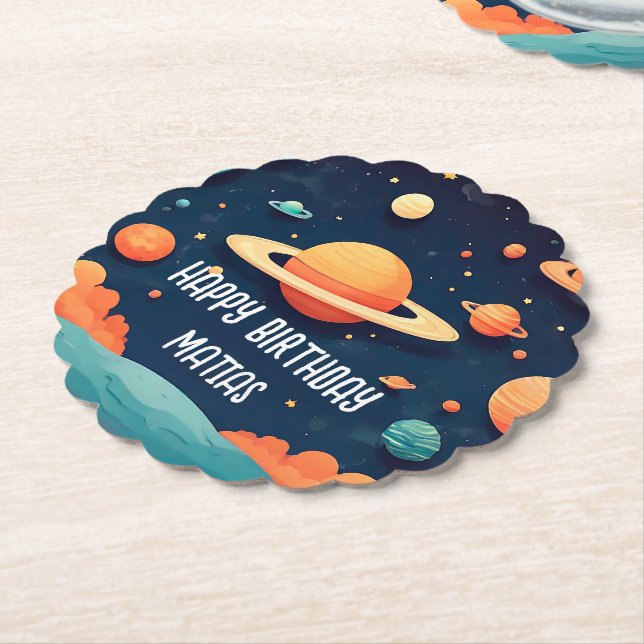 Custom Birthday Postcards Paper Coaster (Angled)