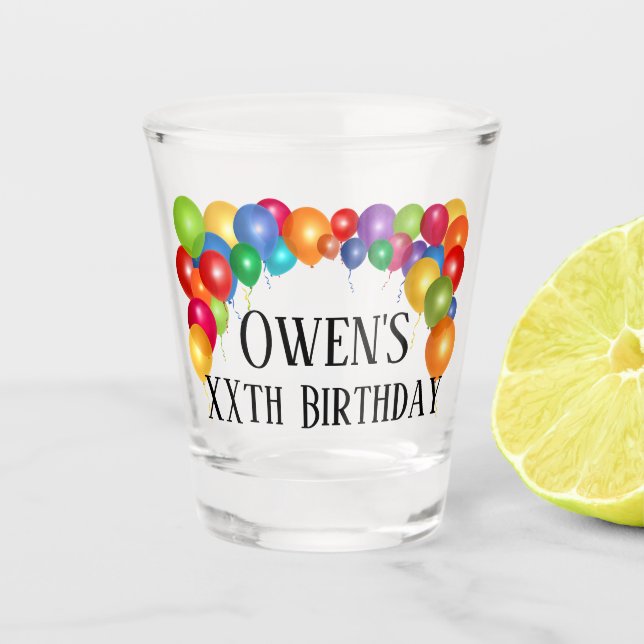 Custom Birthday Shot Shot Glass (Front)