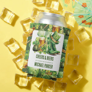 Custom Birthday St Patrick's Day Cheers Beers  Can Cooler
