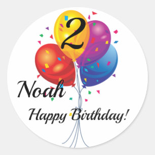 CUSTOM Birthday Sticker NAME & YEAR Balloons