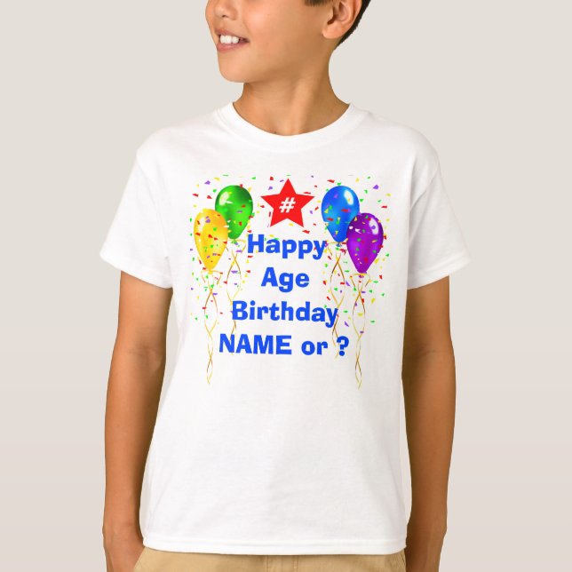 Custom Birthday T-Shirts for Boys, Girls, Adults (Front)