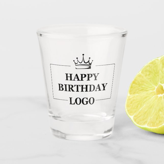 Custom Birthday Template Personalise Gift Design Shot Glass (Front)
