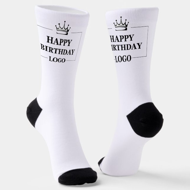 Custom Birthday Template Personalise Gift Design Socks (Angled)