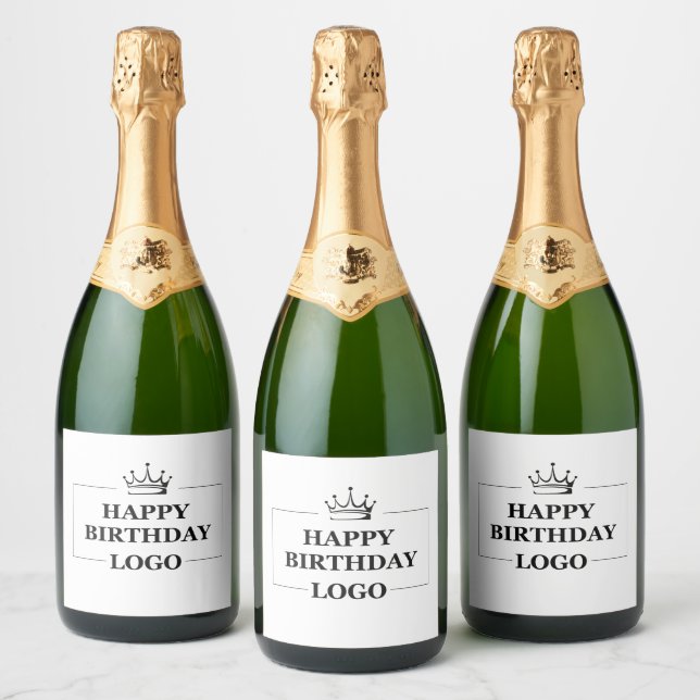 Custom Birthday Template Personalise Gift Design Sparkling Wine Label (Bottles)
