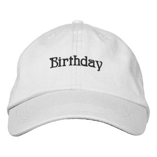 Custom Birthday Text Wishes Black colour Text Whit Embroidered Hat