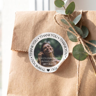 Custom Birthday Thank you Photo Sticker