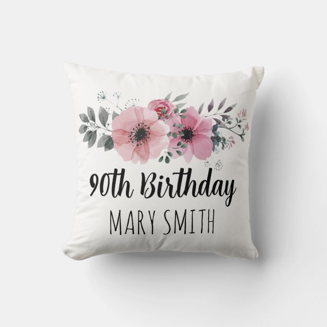 Custom Birthday Throw Pillow (Front)
