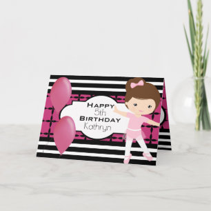 Custom Birthday w/Ballerina Girl Card