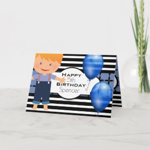 Custom Birthday w/Young Boy Card