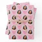 Custom Birthday Wrapping Paper Colourful Pink