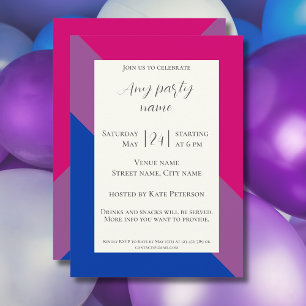 Custom bisexual flag party Invitation