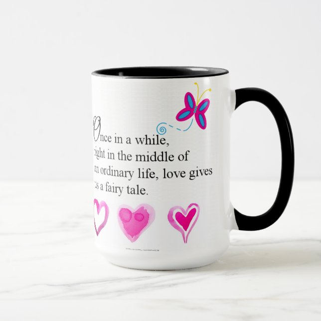 Custom Black 15 oz Ringer Fary Tale ZAZZ_IT Mug (Right)