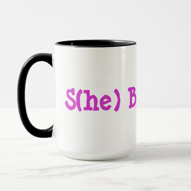 Custom Black 15 oz Ringer Mug He Lied8 By ZAZZ_IT (Left)