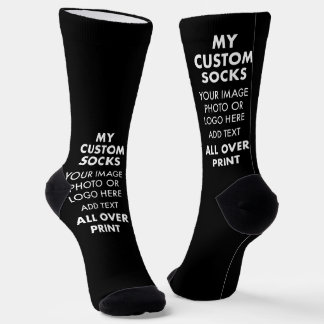 Custom BLACK All Over Print Men's Premium Socks