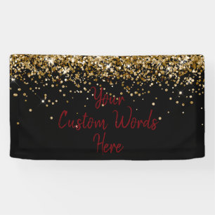 Custom Black and Garnet Birthday Photo Booth Prop Banner