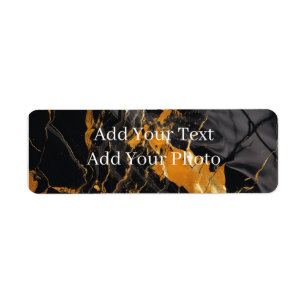 Custom Black and Gold Blank Template Return Address Label