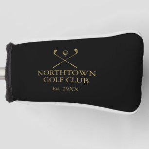 Custom Black And Gold Golf Club Name Head Cover