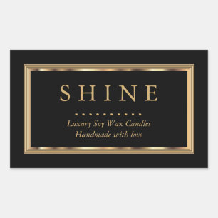 Custom Black and Gold Rectangular Sticker