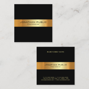 Custom Black And Gold Template Modern Square Business Card