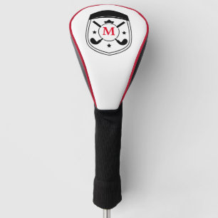 Custom Black and Red Monogram Golf Head Cover