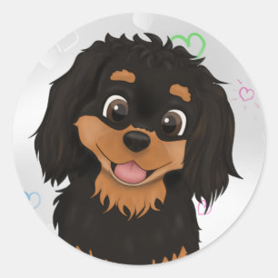 Custom Black and Tan Cavalier Spaniel   Classic Round Sticker