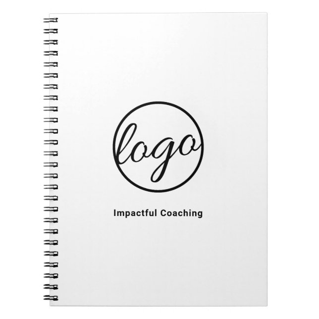 Custom Black and White Business Logo Notebook (Front)