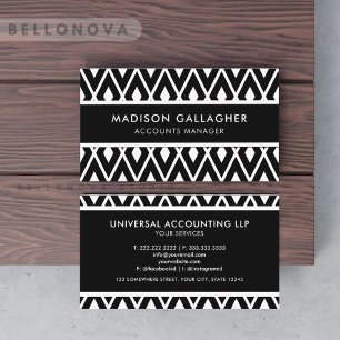 Custom Black And White Geometric Professional Business Card