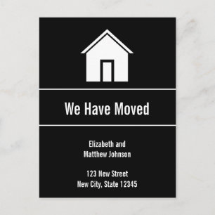 Custom Black and White House Moving Announcement Postcard