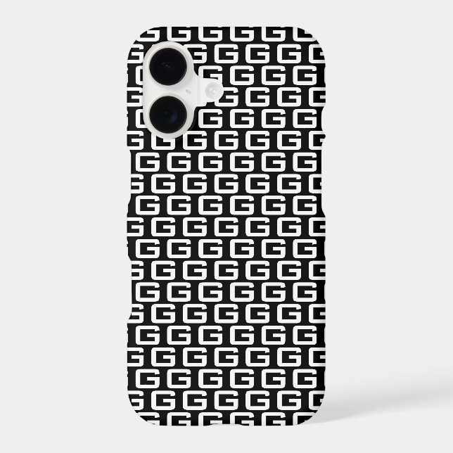 Custom black and white initial letter pattern chic (Back)