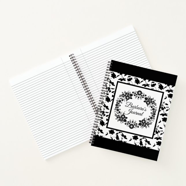Custom Black And White Journal Spiral Notebook (Inside)