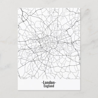 Custom Black and White Minimalist London City Postcard