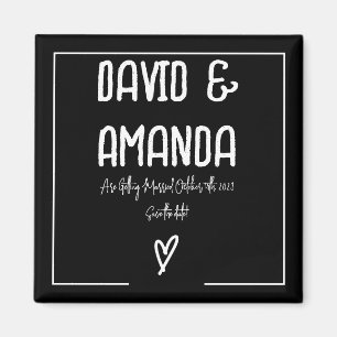 Custom- Black and White Minimalist Save the Date Magnet