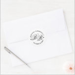Custom black and white Monogram Wedding  love Classic Round Sticker<br><div class="desc">Add a touch of timeless elegance to your wedding with this custom black and white monogram wedding love classic round sticker. Designed with a chic metallic-look gold finish, this sticker is perfect for sealing envelopes, decorating wedding favors, gift bags, or thank-you cards. Personalize it with your initials or monogram to...</div>