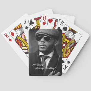 Custom Black And White Photo Modern Personalised Playing Cards