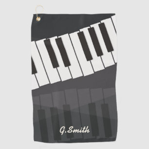 Custom Black and White Piano Keyboard. Add Name. Golf Towel