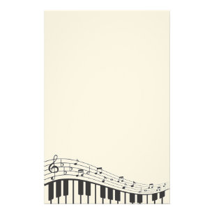 Custom Black and White Piano Keyboard. Add Name. Stationery