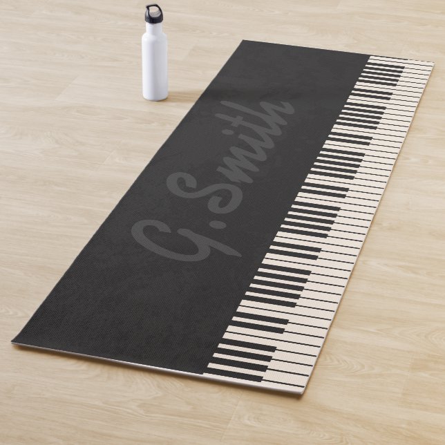 Custom Black and White Piano Keyboard. Add Name. Yoga Mat (In Situ)