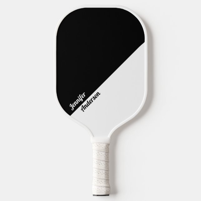 Custom Black and White Pickleball Paddle (Front)
