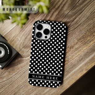 Custom Black And White Polka Dot Design  Case-Mate iPhone 14 Pro Max Case